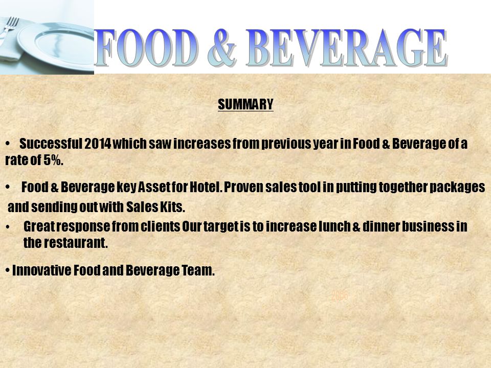 Food and Beverage Business: Example Business Plan